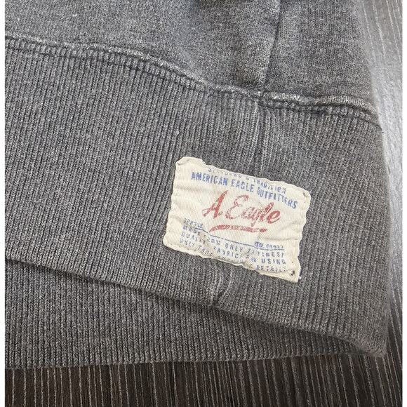 American Eagle Football Hoodie Mens Large Gray Hooded Sweatshirt Y2K Shelton - Picture 2 of 7